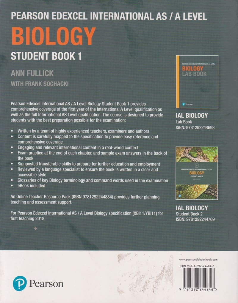 Pearson Edexcel Inter AS Lvl Biology Student bk 1