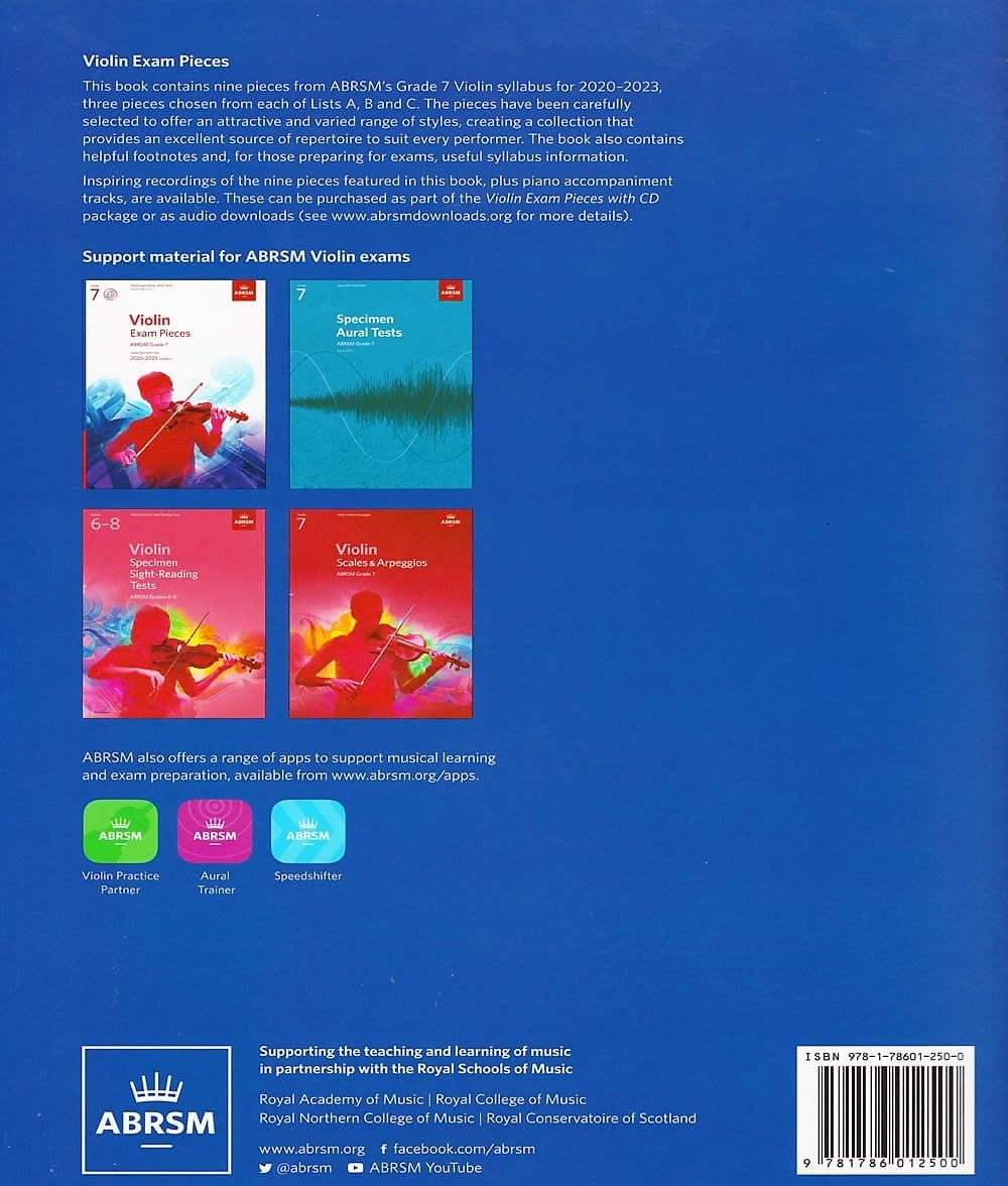 Violin Exam Pieces Grade 7 2020-2023