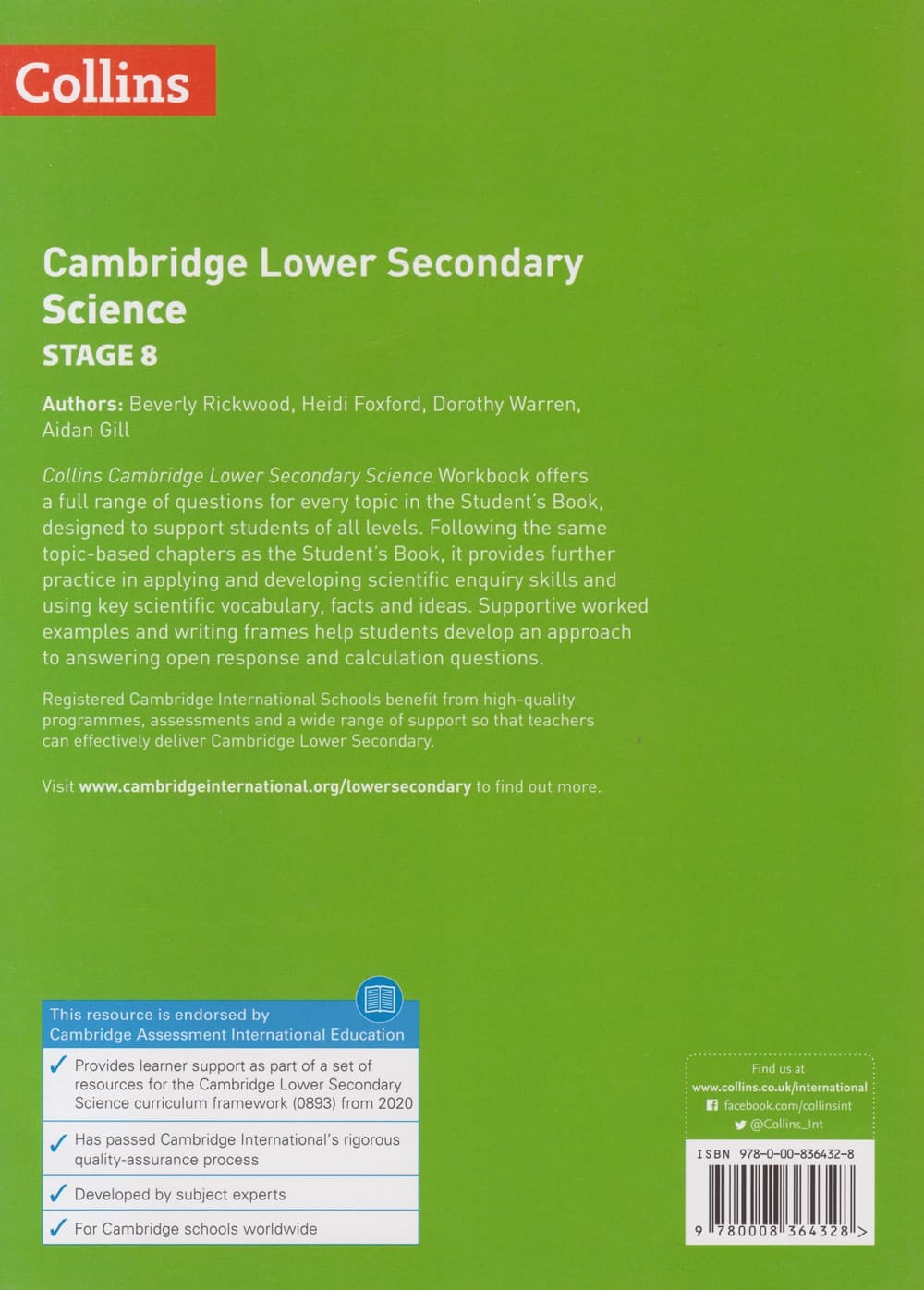Collins Cambridge Lower Sec Science Stage 8 Wkbk